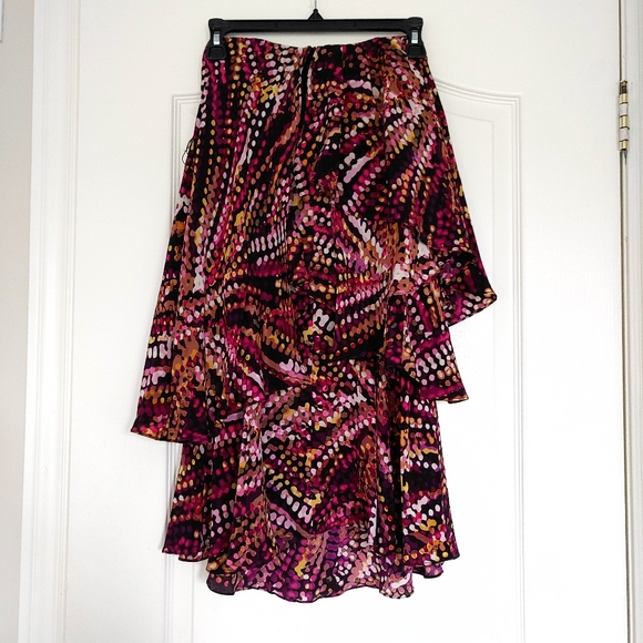 BCBGMAXAZRIA Azalea Dress Tiered Ruffle Silk Ombre Polka Dot Cocktail - Picture 5 of 9